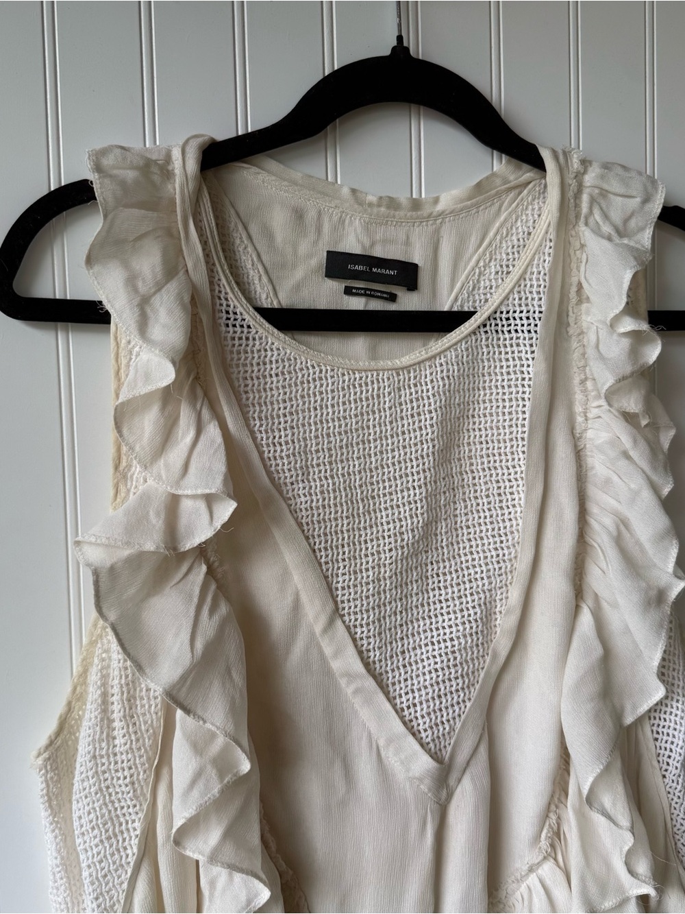 Isabel Murant Light Cream Ruffle Sleeveless dress - Picture 3 of 8